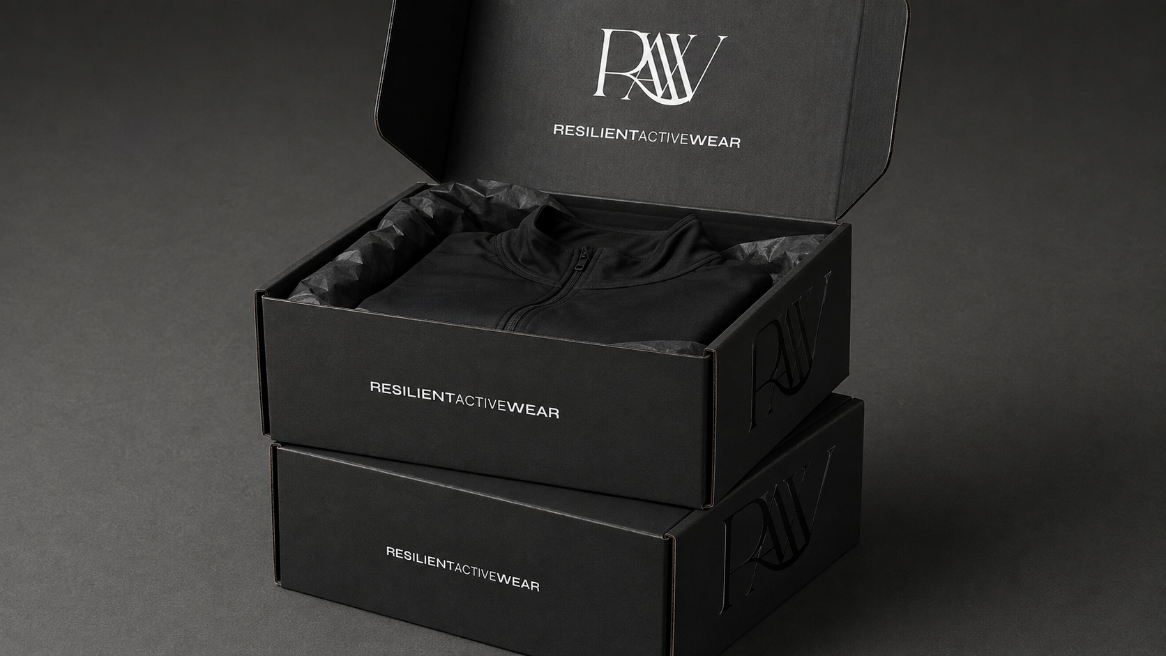 RAW branded apparel packaging