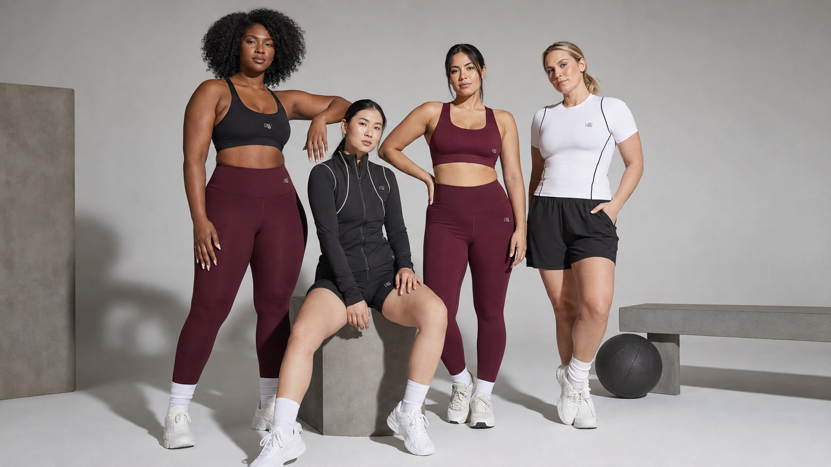 A diverse group of women wearing RAW Resilient Activewear